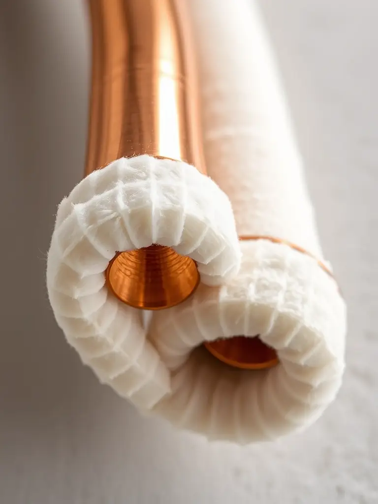 A close-up shot of a GLACERA pre-insulated copper line set, showcasing its high-quality insulation and durable construction, essential for efficient HVAC system installations.