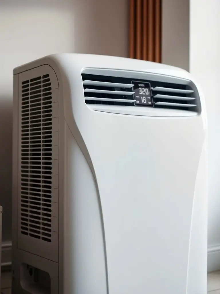 A high-efficiency GLACERA air conditioner unit installed outside a modern home, showcasing its sleek design and emphasizing its cooling capabilities in a residential setting.